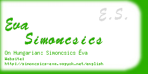 eva simoncsics business card